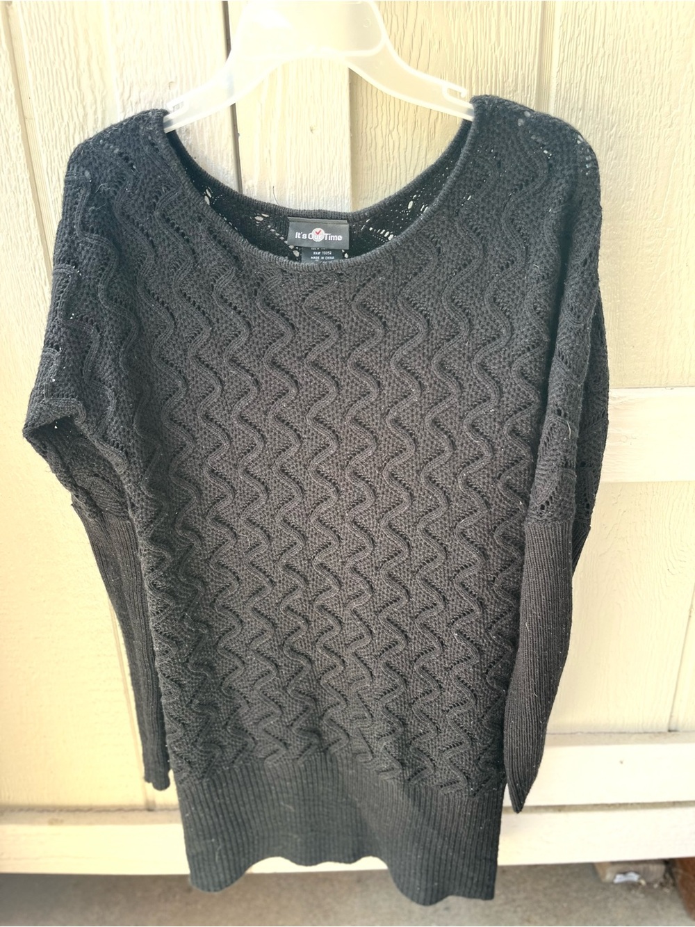 It's Our Time Black Knit Scoop-Neck Sweater